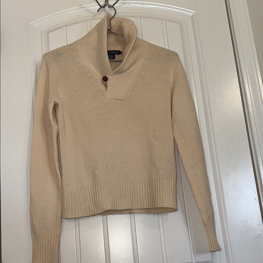 Ralph Lauren Beige Cowl Neck cashmere women’s Sweater - Picture 8 of 16